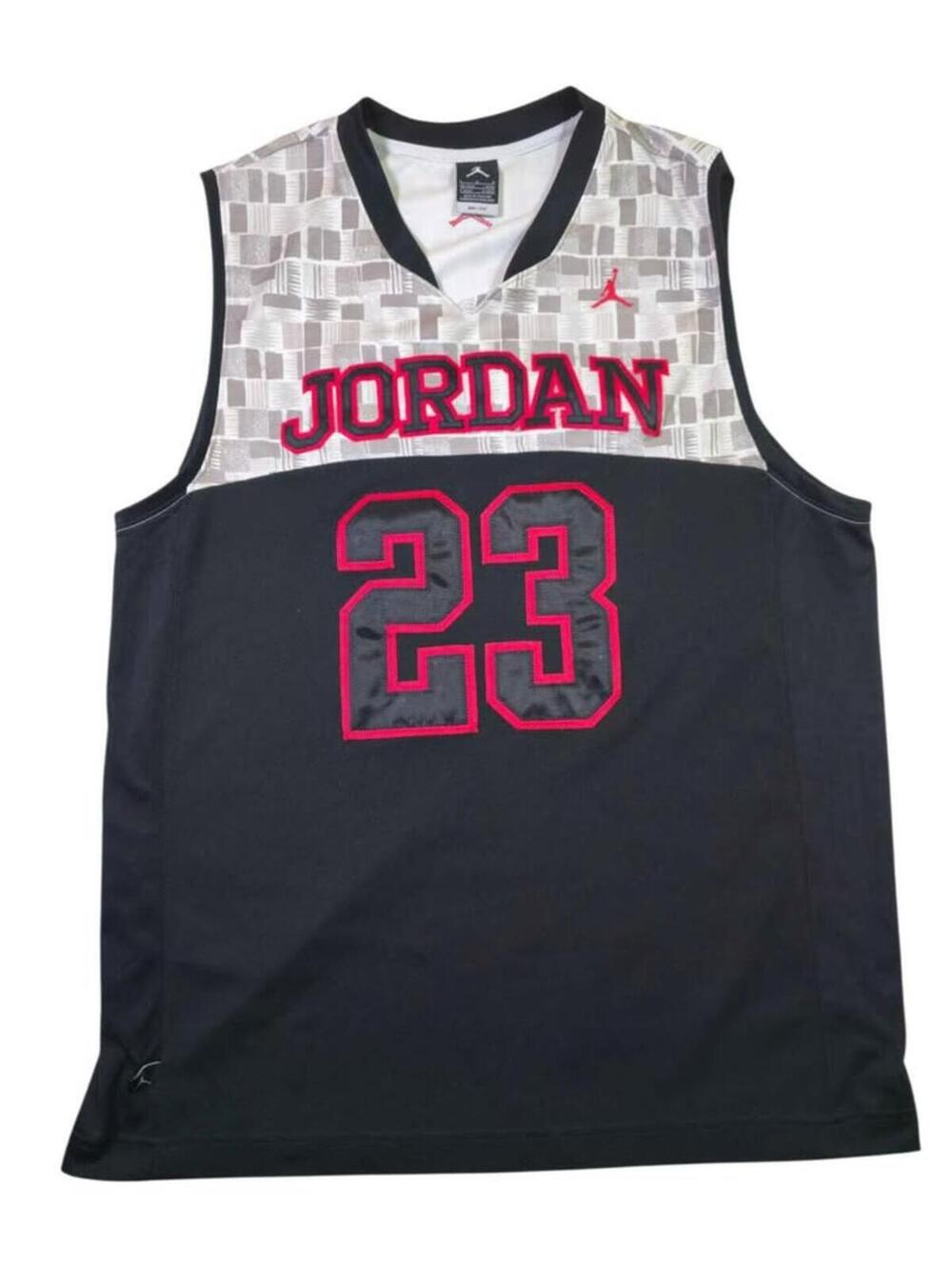 Jordan DRI-FIT 23 Basketball Jersey Black‎ Grey Red Size L